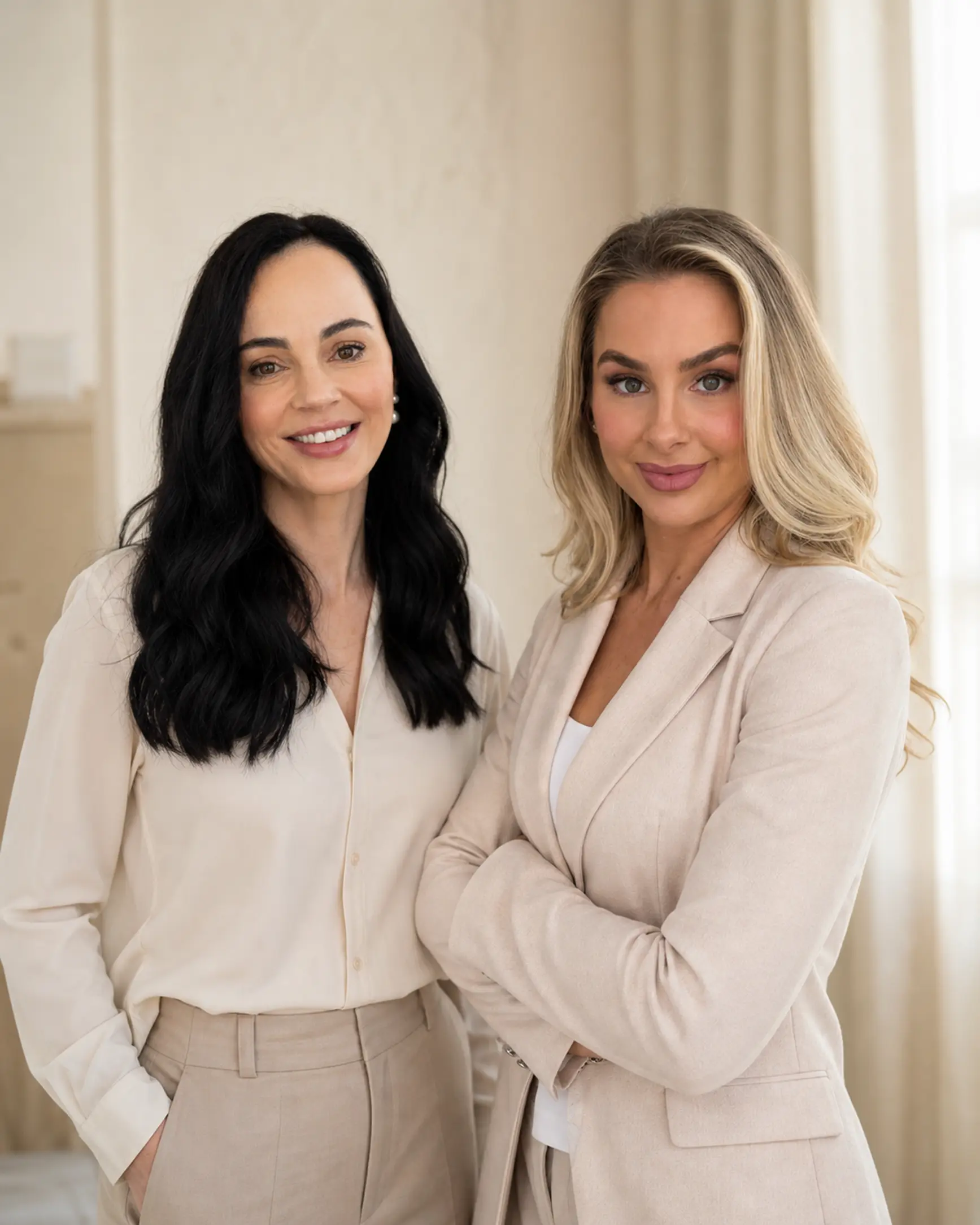 Dr Alice Rudd (left, brunette) and Joanne Wismeyer (right, blonde), cofounders of Stella